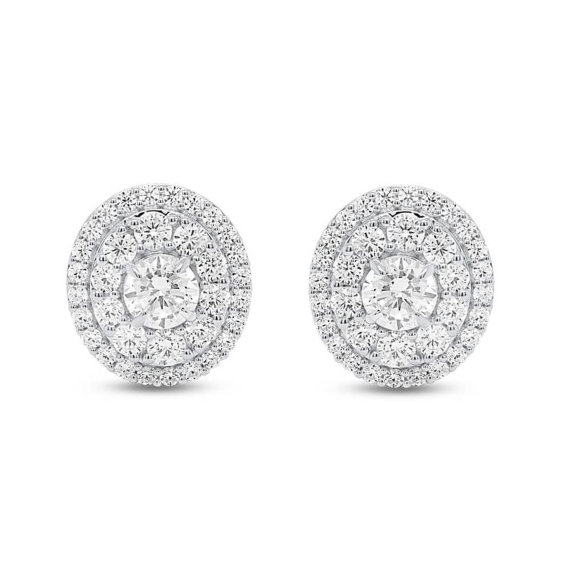 Lab Created 2 CTW LAB GROWN DIAMOND STUDS EARRINGS IN STERLING SILVER