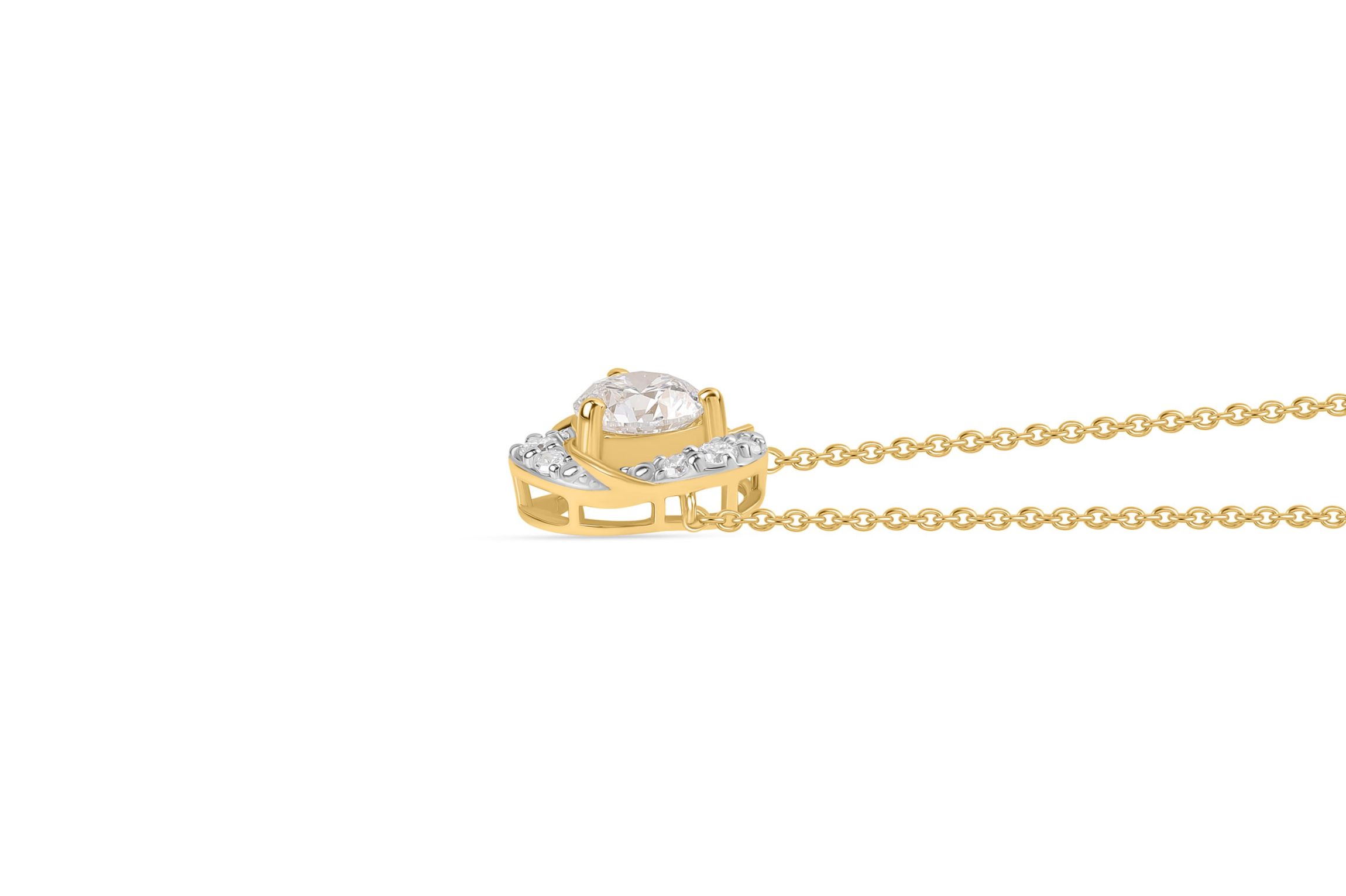 Lab Created 1CTW Lab Grown Diamond Love Knot Pendant In Gold Plated Sterling Silver