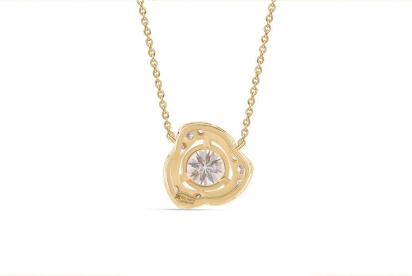 Lab Created 1CTW Lab Grown Diamond Love Knot Pendant In Gold Plated Sterling Silver