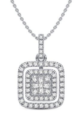 ETHIQUE 1/2 ct. t.w. Lab Created Round Diamond Fashion Necklace in 14K White Gold -  0883954092167