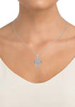1/2 ct. t.w. Lab Created Diamond Cross Pendant Necklace in Sterling Silver 