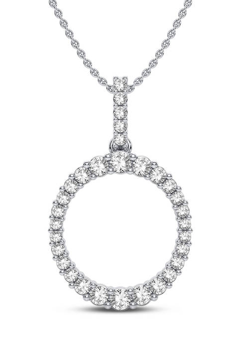 1/2 ct. t.w. Lab Created Diamond Circle Pendant Necklace in Sterling Silver 