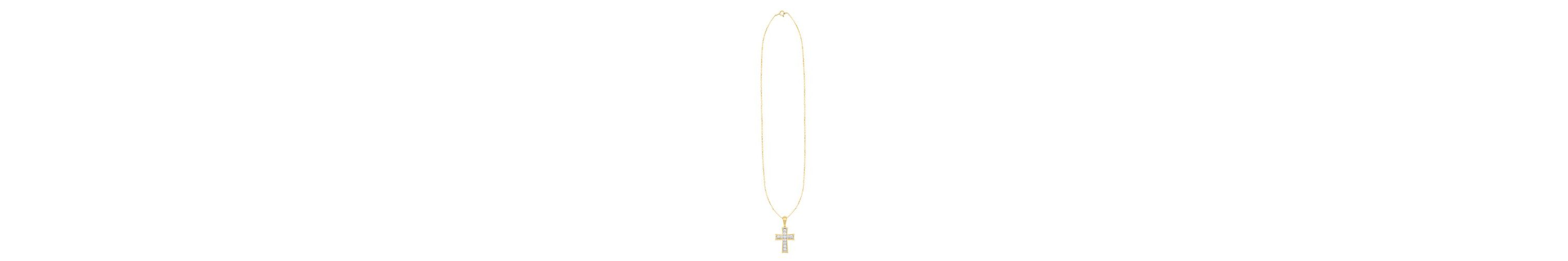 Lab Created 1/2 CTW LAB GROWN DIAMOND CROSS PENDANT IN GOLD PLATED STERLING SILVER