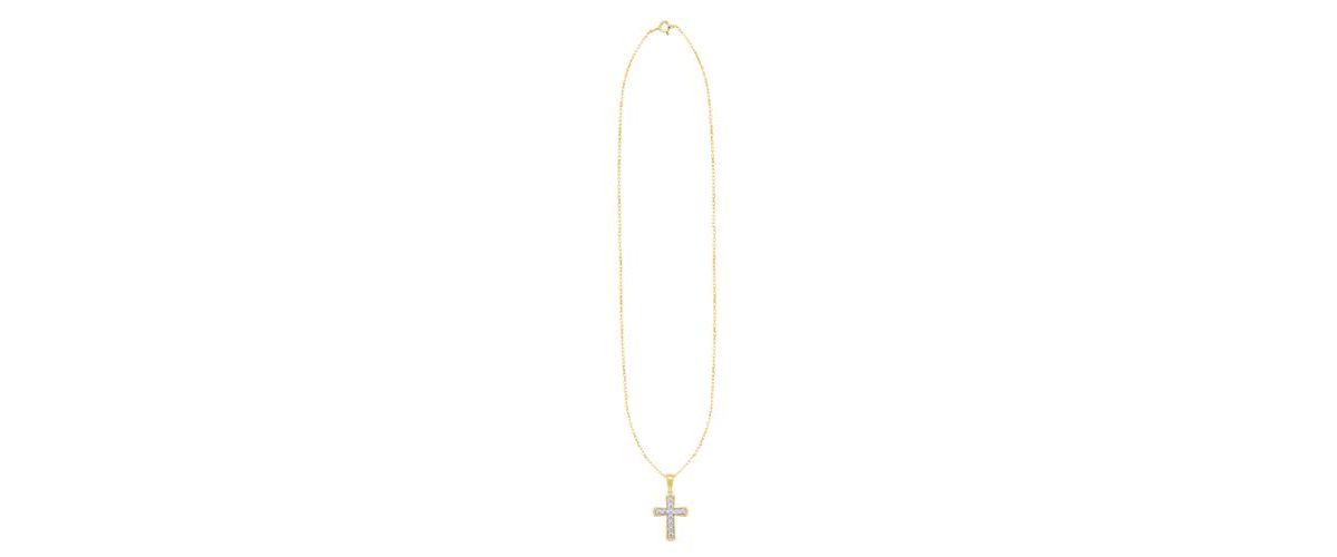 Lab Created 1/2 CTW LAB GROWN DIAMOND CROSS PENDANT IN GOLD PLATED STERLING SILVER
