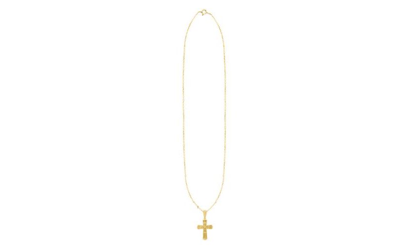Lab Created 1/2 CTW LAB GROWN DIAMOND CROSS PENDANT IN GOLD PLATED STERLING SILVER