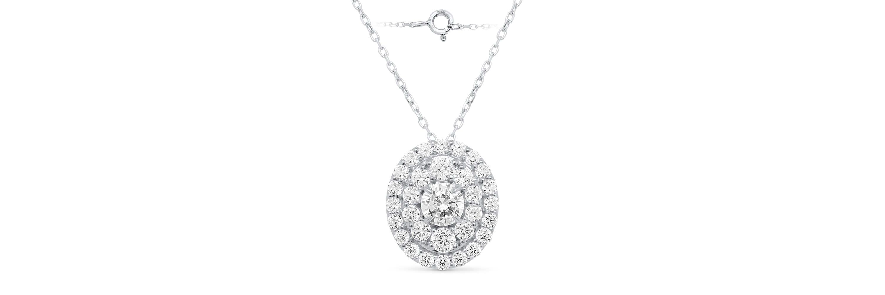 Lab Created 2 CTW LAB GROWN DIAMOND PENDANT IN STERLING SILVER