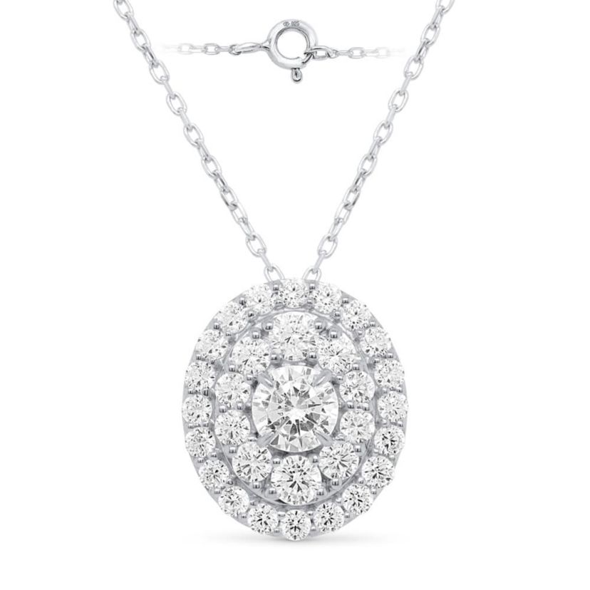 Lab Created 2 CTW LAB GROWN DIAMOND PENDANT IN STERLING SILVER