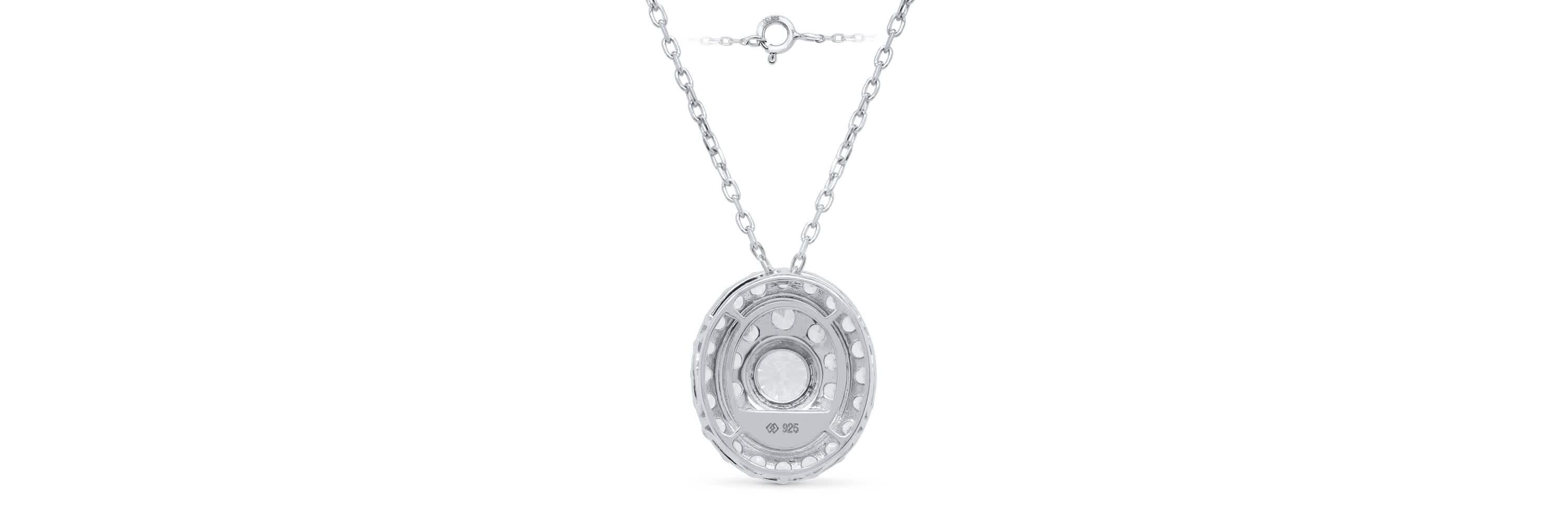 Lab Created 2 CTW LAB GROWN DIAMOND PENDANT IN STERLING SILVER