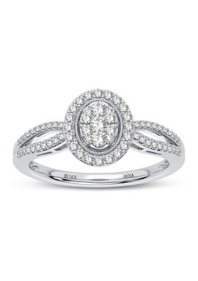 Ethique 1/3 Ct. T.w. Lab Created Diamond Fashion Ring In 14K White Gold
