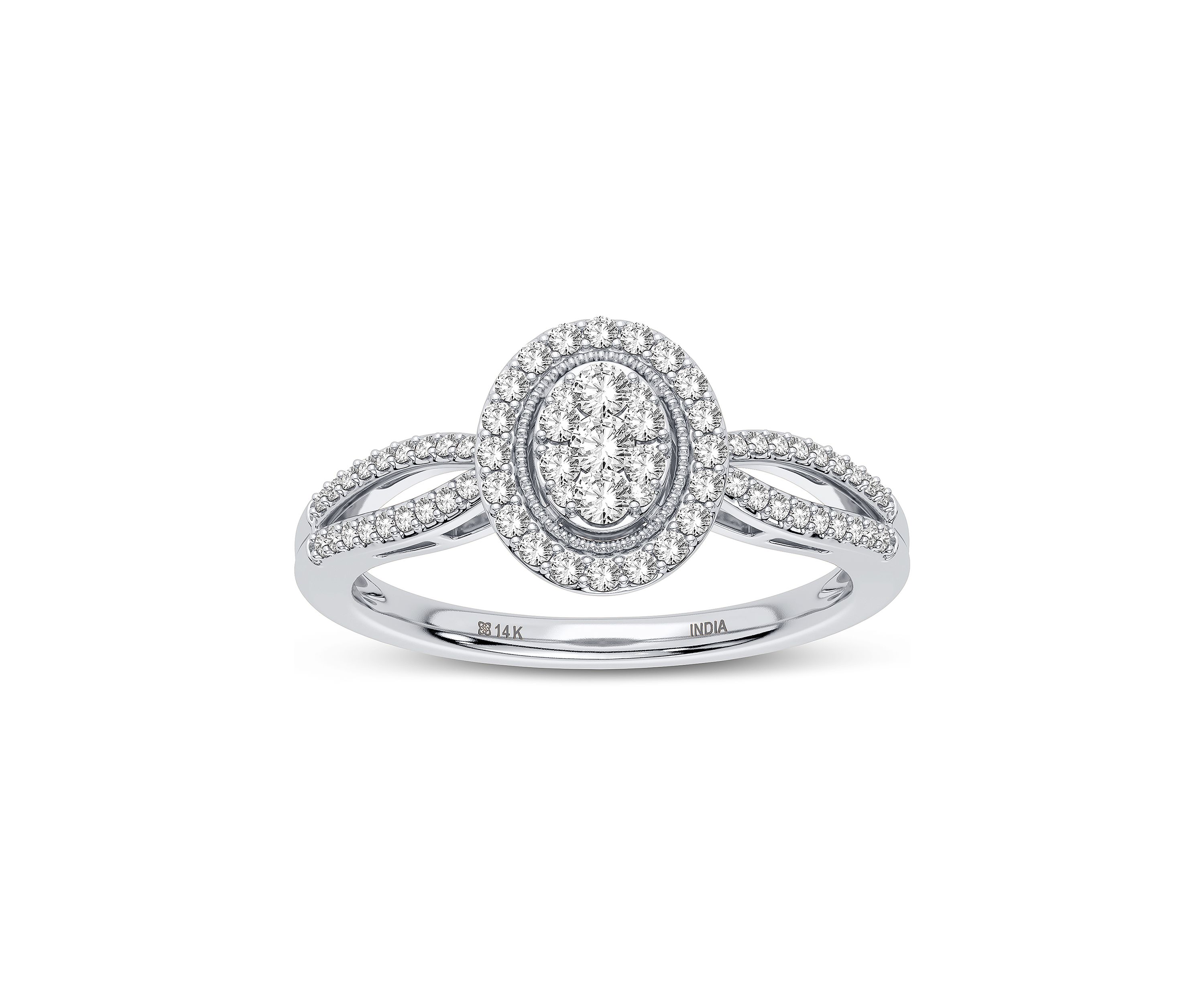1/3 ct. t.w. Lab Created Diamond Fashion Ring in 14K White Gold 