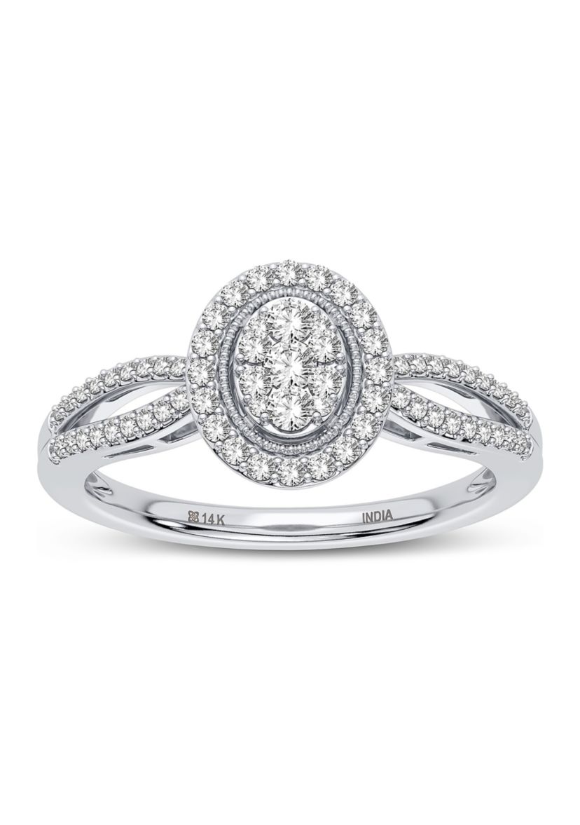1/3 ct. t.w. Lab Created Diamond Fashion Ring in 14K White Gold 