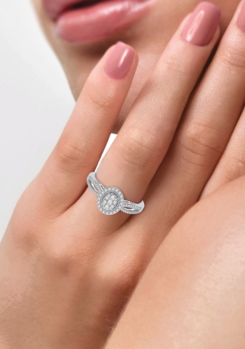 1/3 ct. t.w. Lab Created Diamond Fashion Ring in 14K White Gold 
