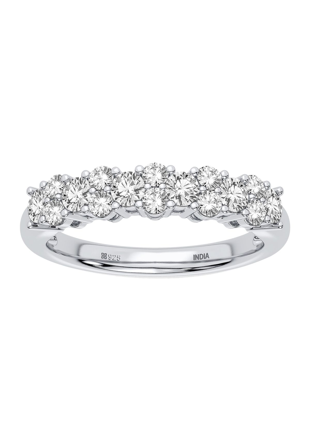 3/4 ct. t.w. Lab Created Round Diamond Fashion Band Ring in Sterling Silver 
