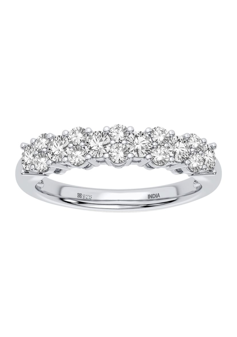 3/4 ct. t.w. Lab Created Round Diamond Fashion Band Ring in Sterling Silver 