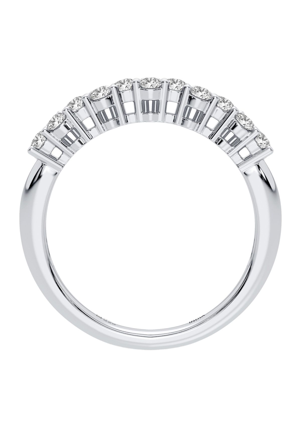 3/4 ct. t.w. Lab Created Round Diamond Fashion Band Ring in Sterling Silver 