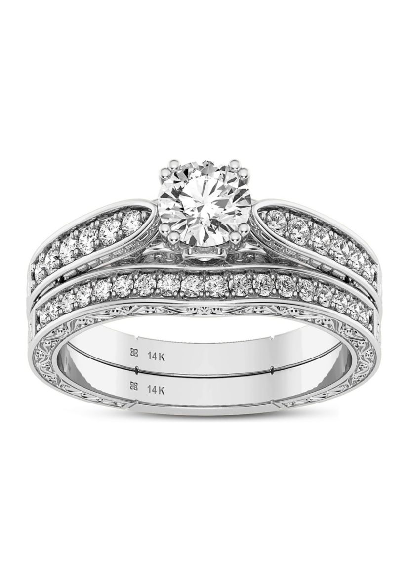 Lab Created 14KW 7/8 Ctw Lab Grown Diamond Ring.