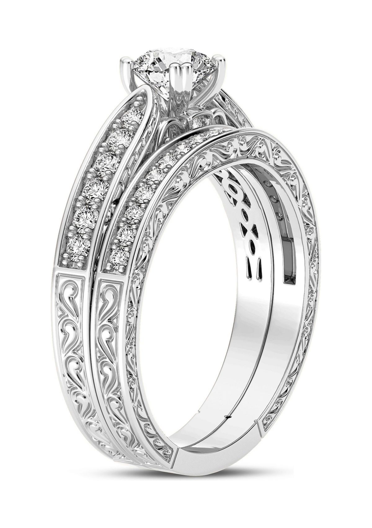 Lab Created 14KW 7/8 Ctw Lab Grown Diamond Ring.