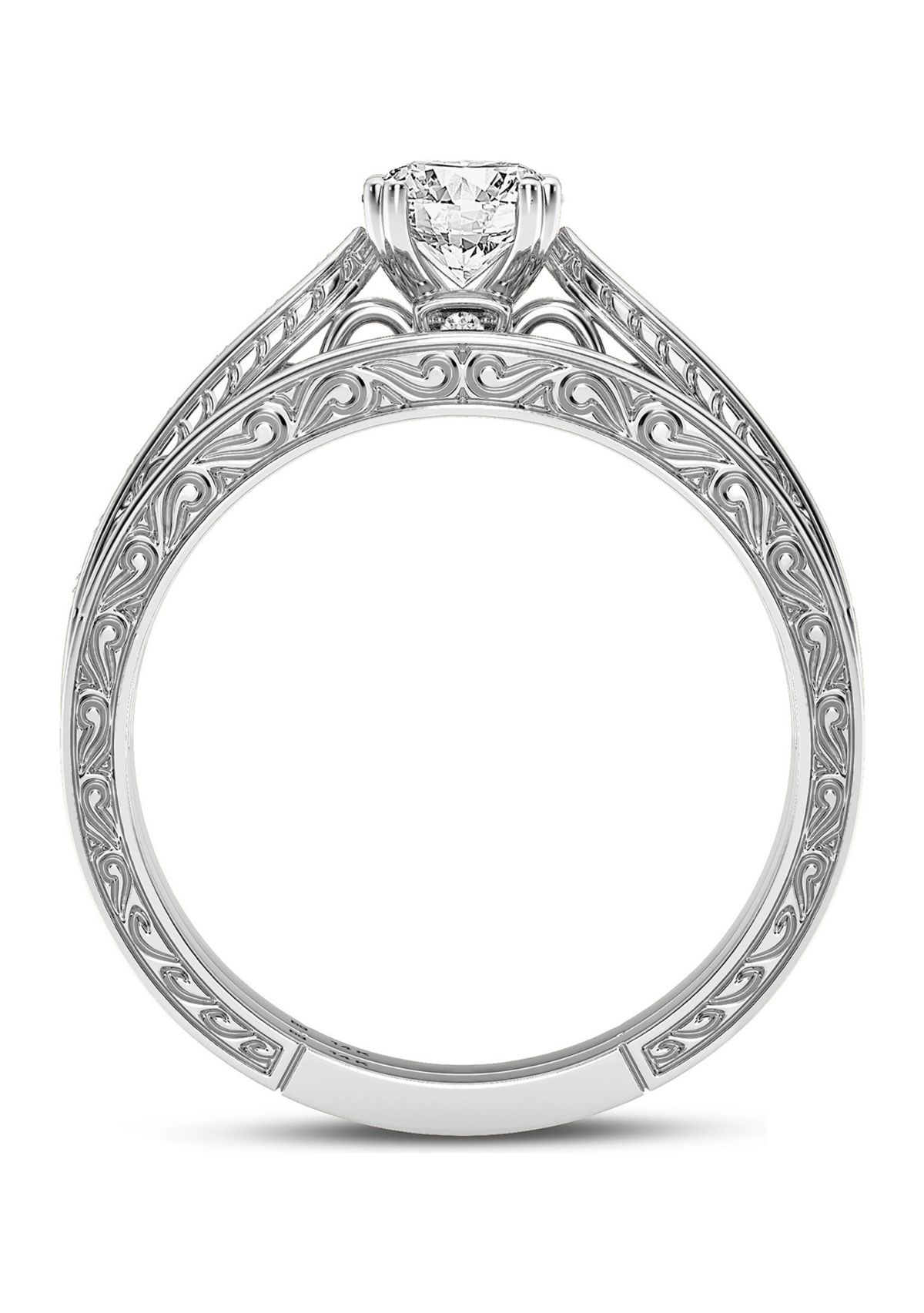 Lab Created 14KW 7/8 Ctw Lab Grown Diamond Ring.