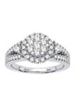 7/8 ct. t.w. Lab Created Diamond Fashion Ring in 14K White Gold 