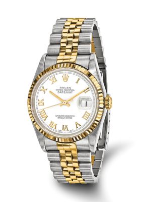 Preowned Rolex Mens 18K Gold and Stainless Steel Jubilee Bracelet Watch  FINAL SALE NO RETURNS OR EXCHANGES
