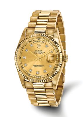 Preowned Rolex Mens 18K Single Quick Presidential Watch  FINAL SALE NO RETURNS OR EXCHANGES