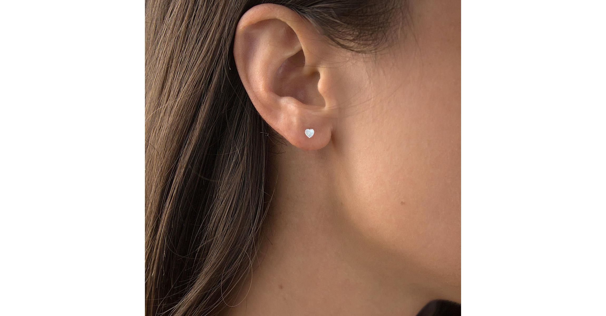 Lab Created Sterling Silver Yellow 4mm Heart Created Opal Bezel Screwback Earrings