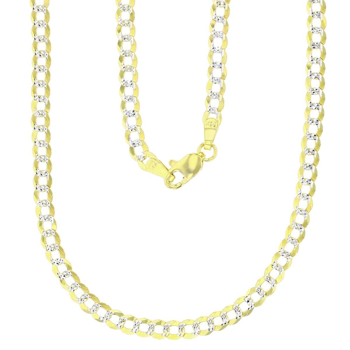 14K Gold Two Tone 3.80MM Cuban 100 20" Chain