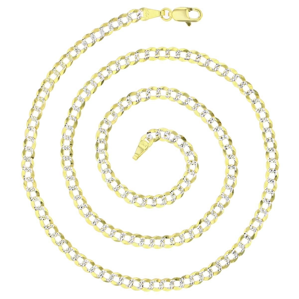 14K Gold Two Tone 3.80MM Cuban 100 20" Chain