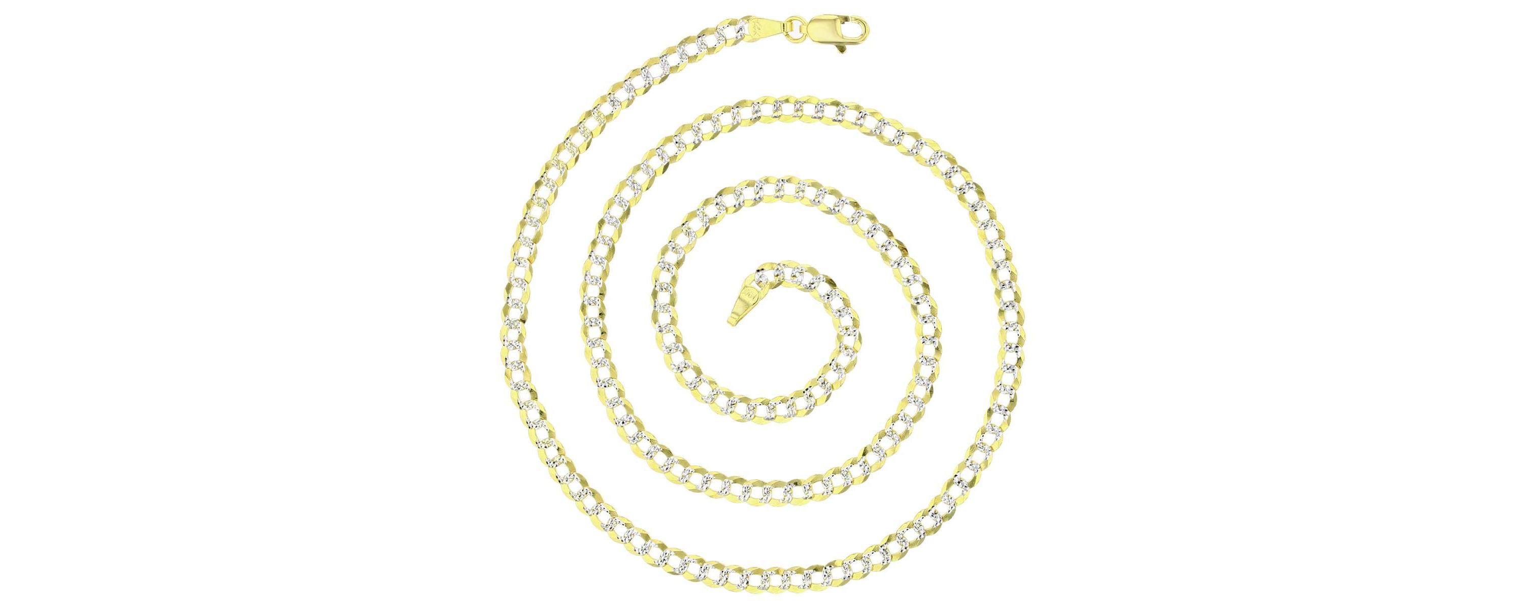 14K Gold Two Tone 3.80MM Cuban 100 20" Chain