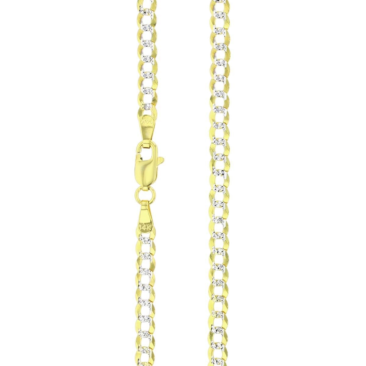 14K Gold Two Tone 3.80MM Cuban 100 20" Chain