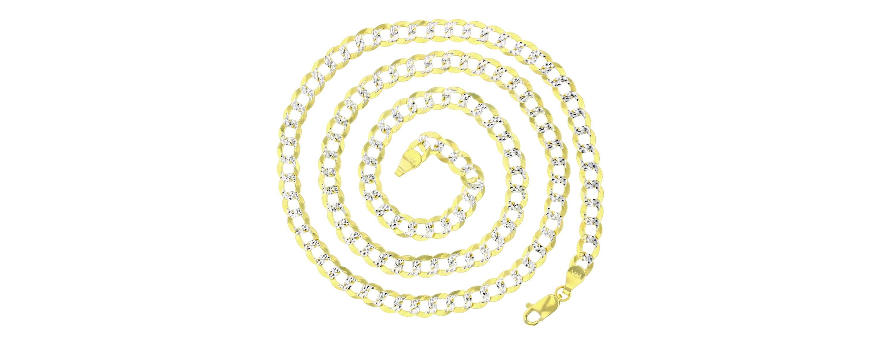 14K Gold Two Tone 5.75MM Cuban 150 22" Chain