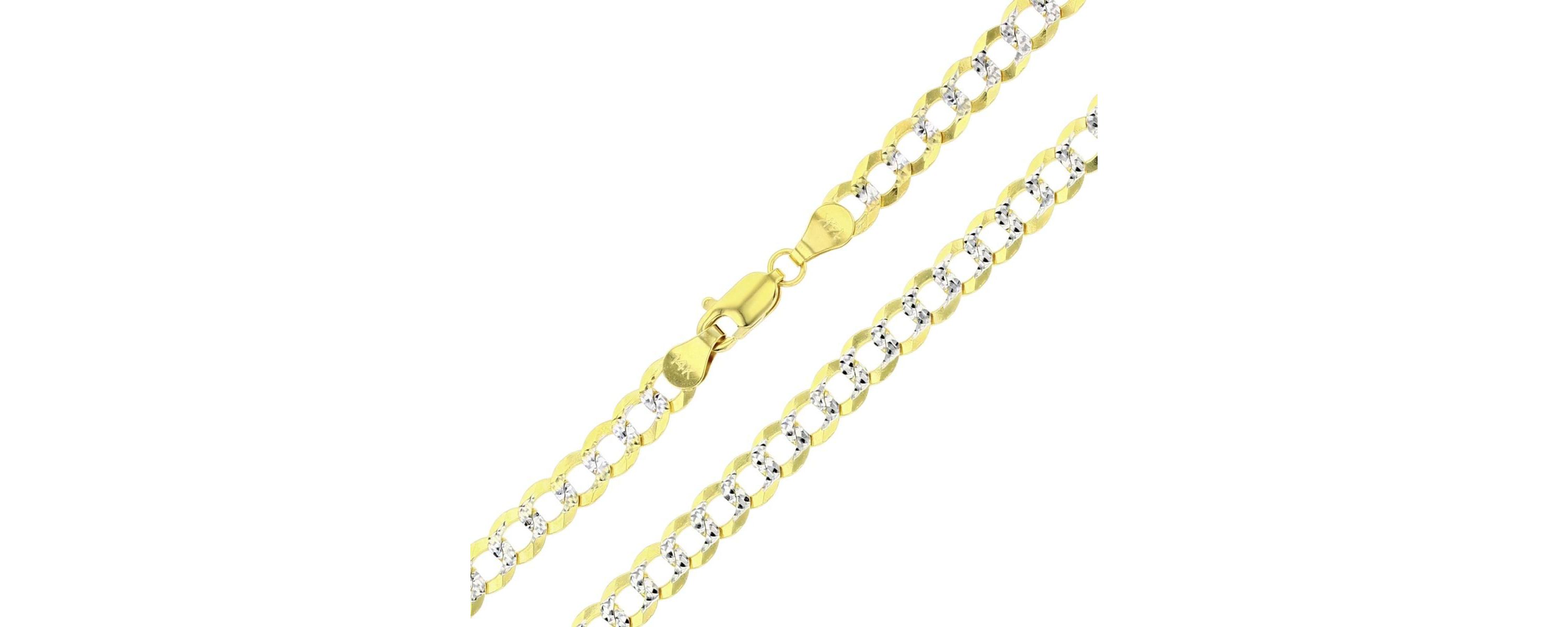 14K Gold Two Tone 5.75MM Cuban 150 22" Chain