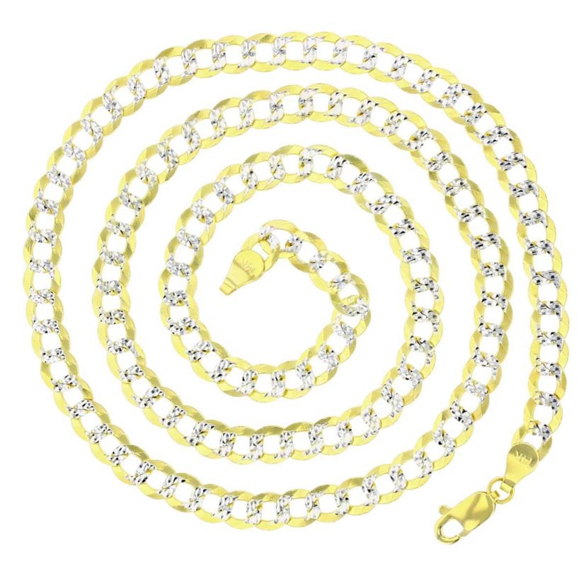 14K Gold Two Tone 5.75MM Cuban 150 22" Chain