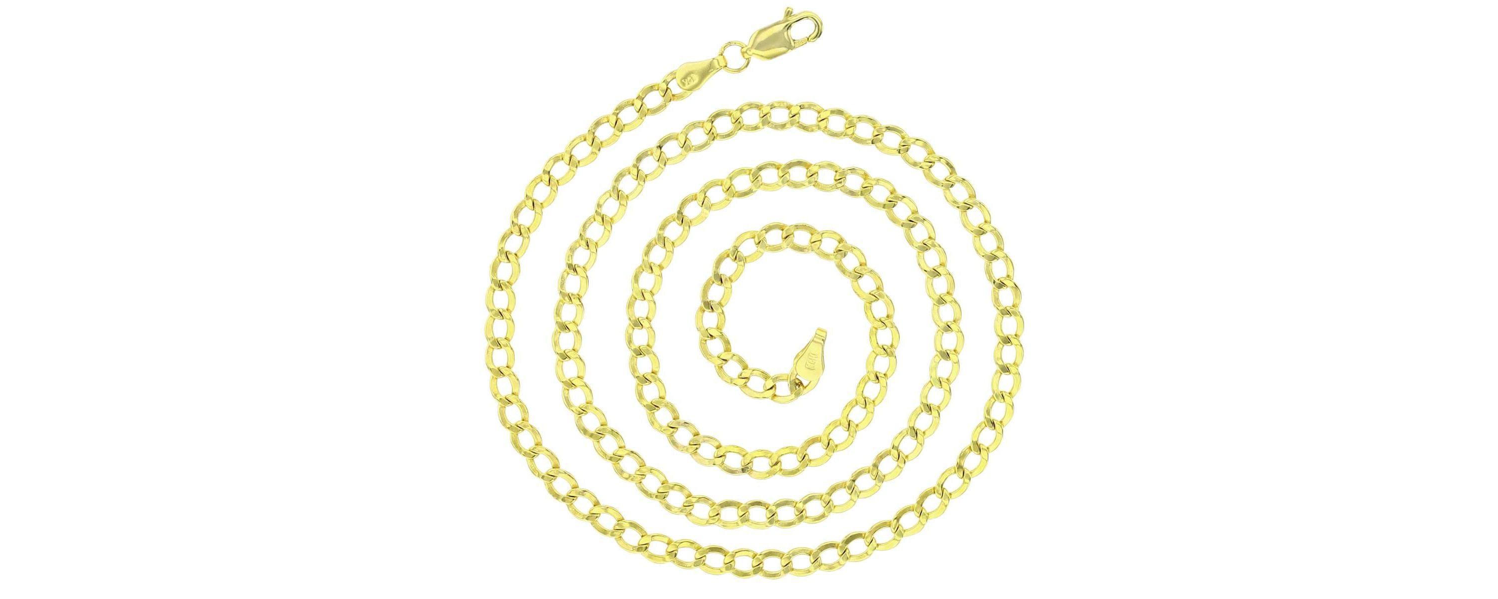 14K Yellow Gold 3.50mm 18" Hollow Cuban 080 Chain
