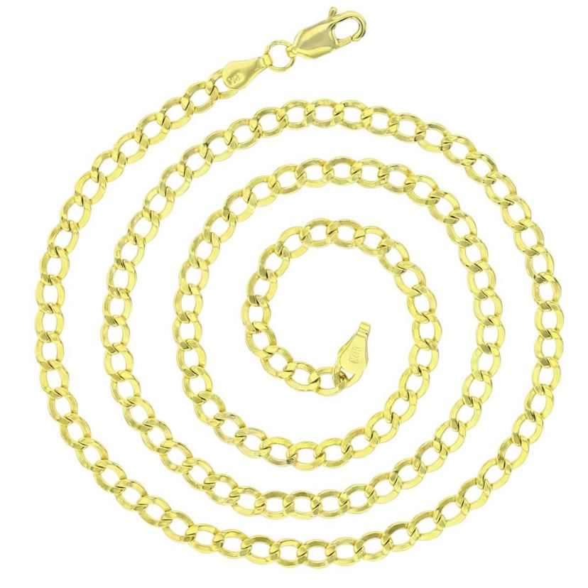 14K Yellow Gold 3.50mm 18" Hollow Cuban 080 Chain