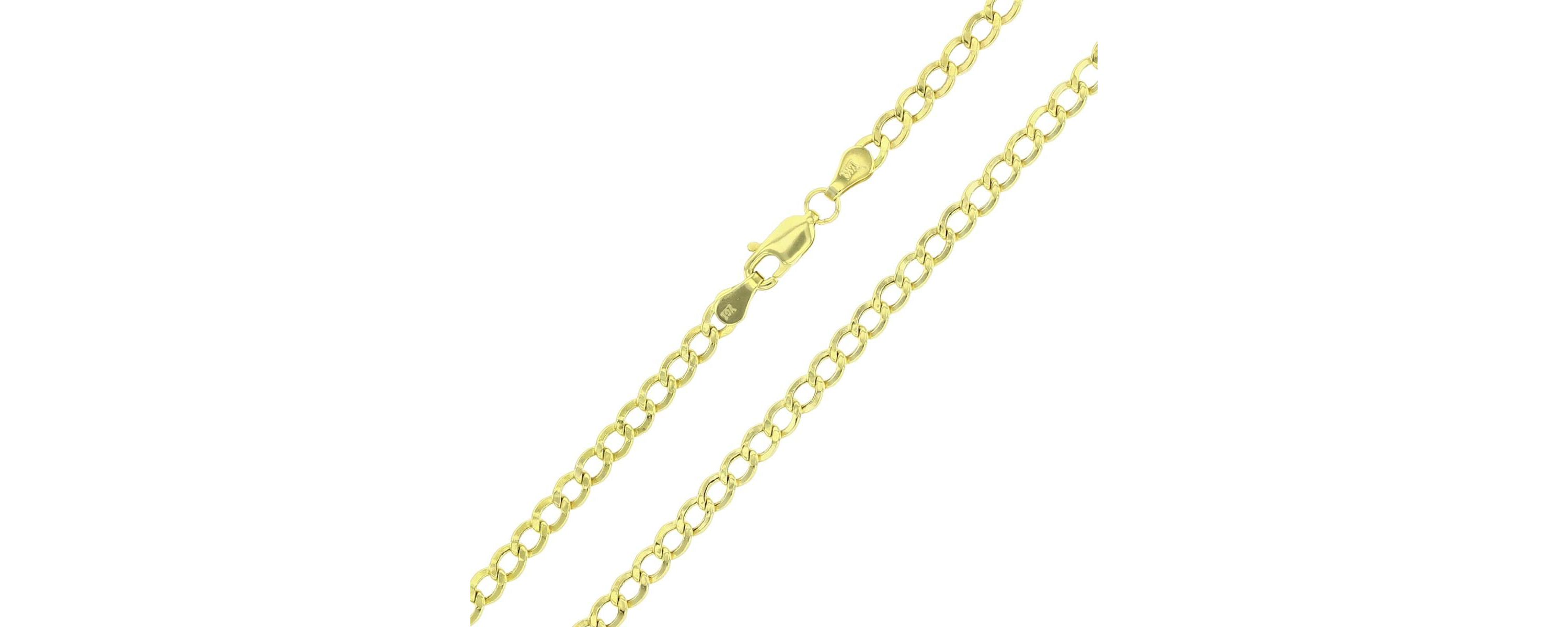 14K Yellow Gold 3.50mm 18" Hollow Cuban 080 Chain
