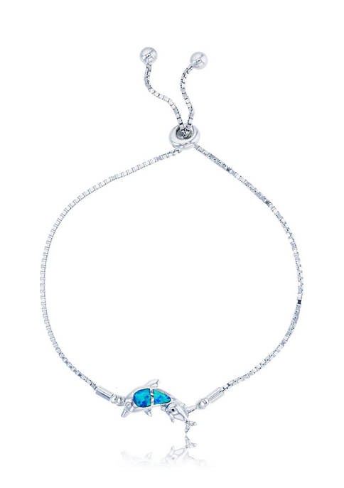 Bijoux Du Soleil Created Opal Dolphin Adjustable Bracelet
