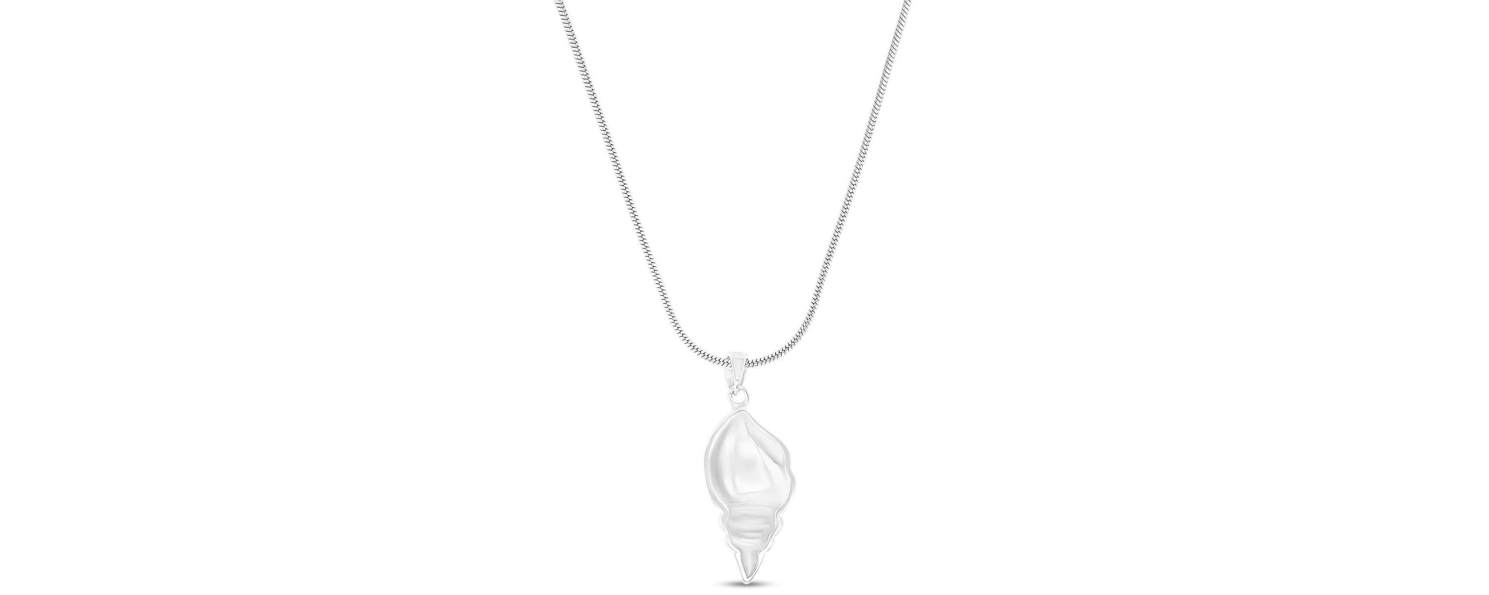 Sterling Silver Rhodium Larimar Seashell 22" Round Snake Adjustable Necklace