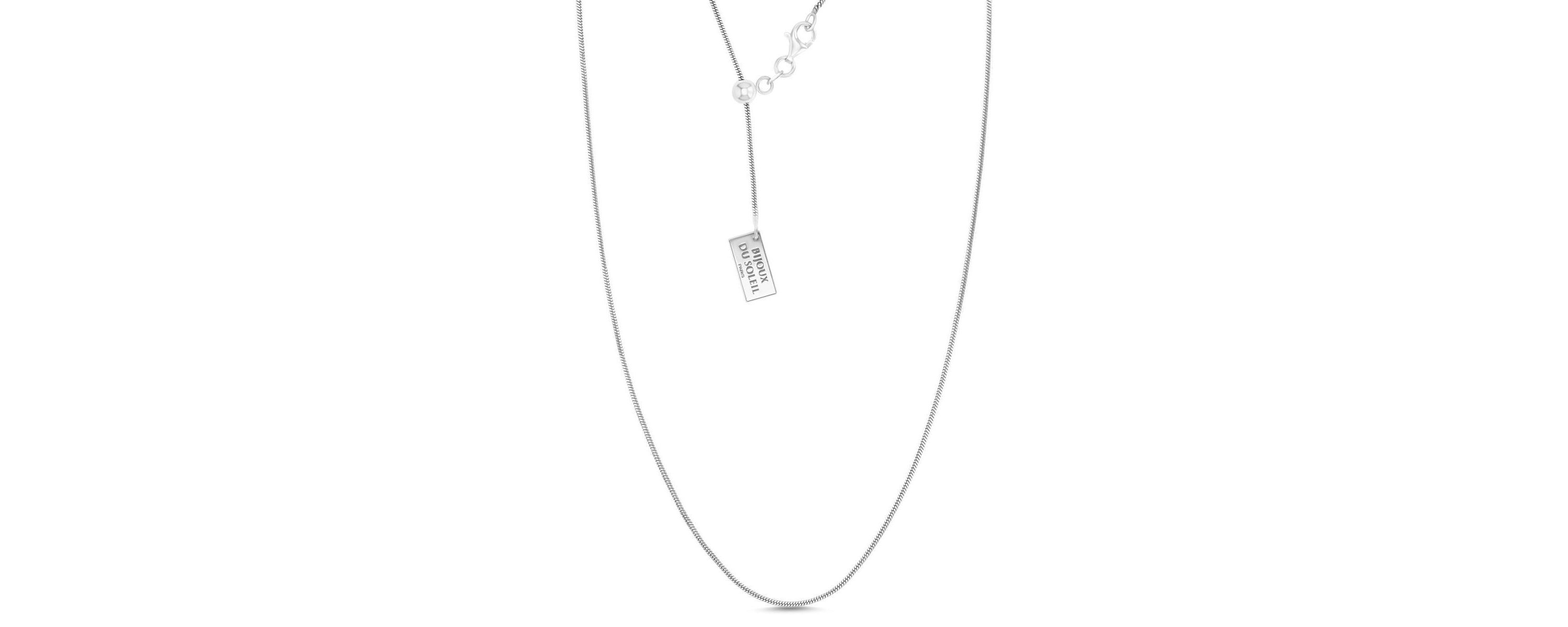 Sterling Silver Rhodium Larimar Seashell 22" Round Snake Adjustable Necklace