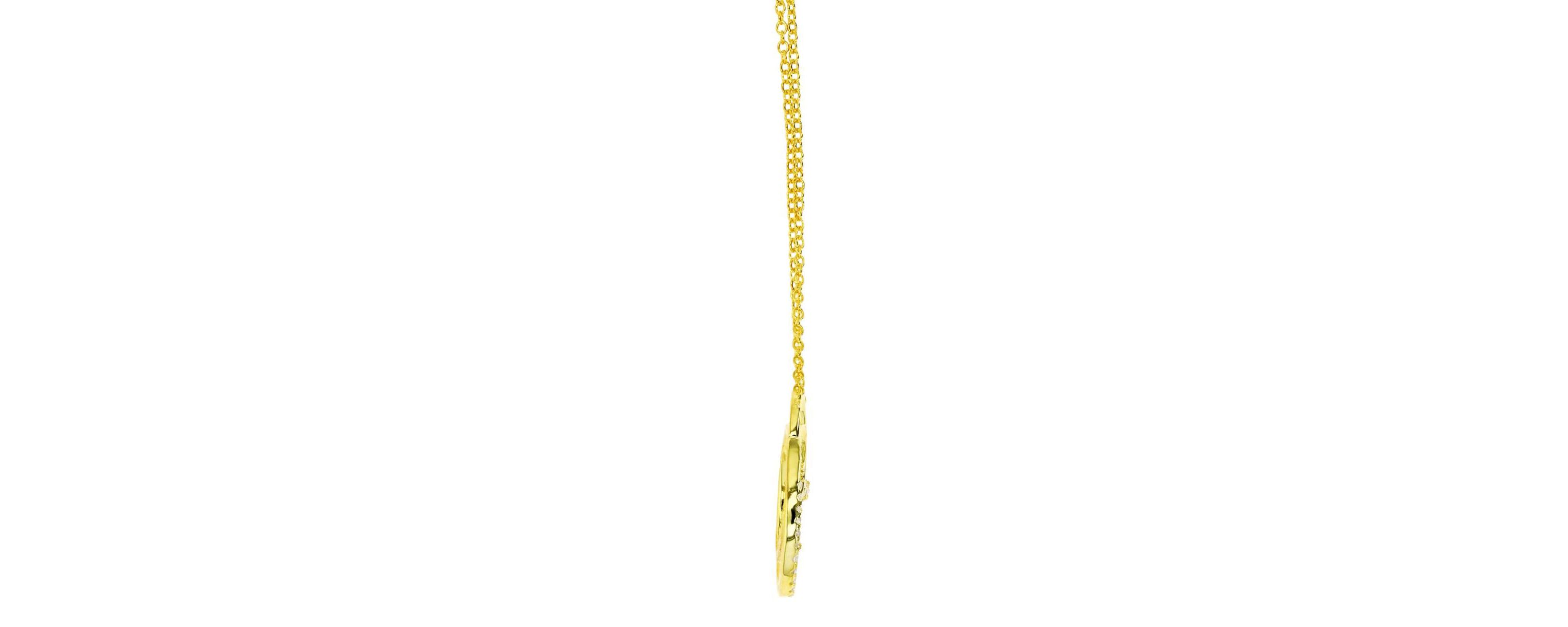 Sterling Silver Yellow Created Blue Sapphire and  Created White Sapphire Interlocking 18" Necklace