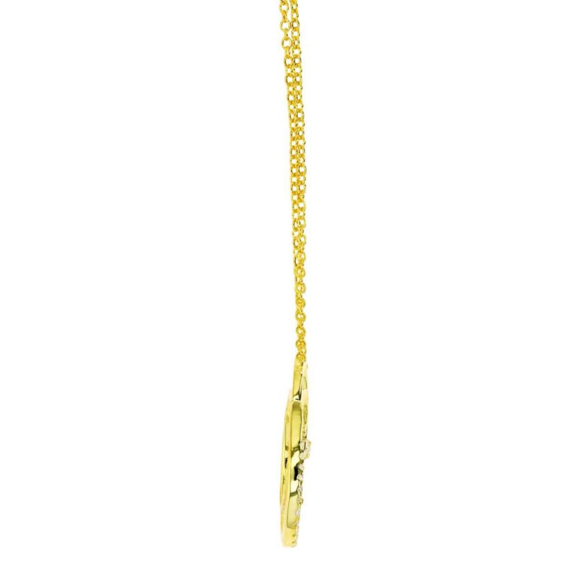 Sterling Silver Yellow Created Blue Sapphire and  Created White Sapphire Interlocking 18" Necklace