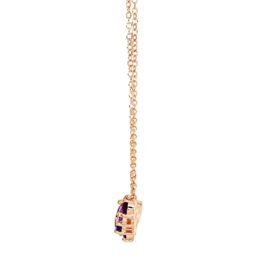 Sterling Silver Rose Multi Cut Shades of Pink 18" Necklace