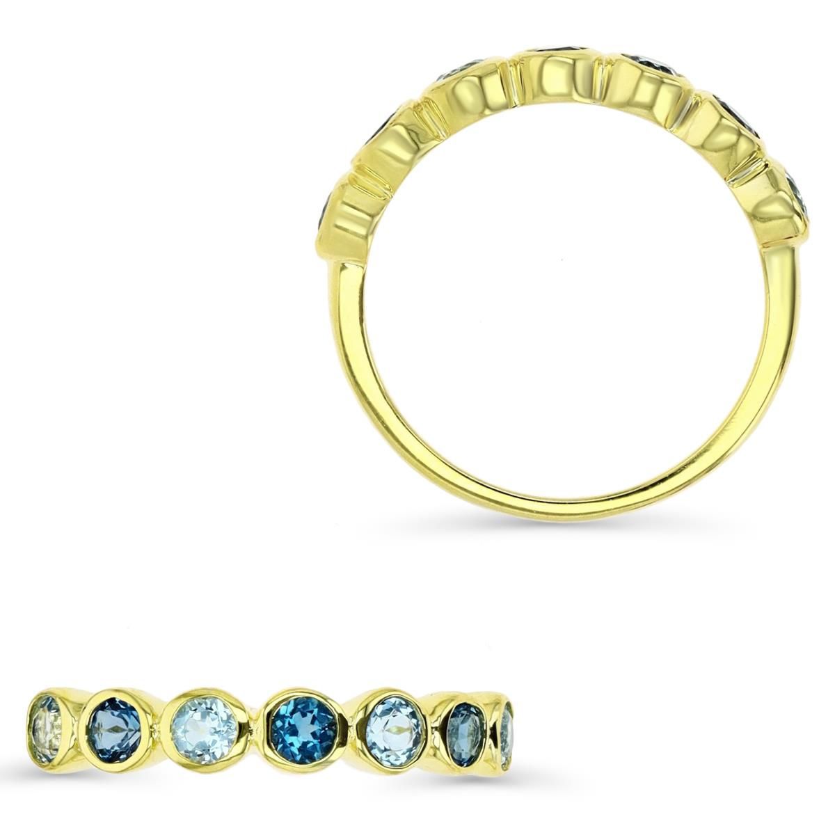 Sterling Silver Yellow Swiss & London Blue Topaz Eternity Ring