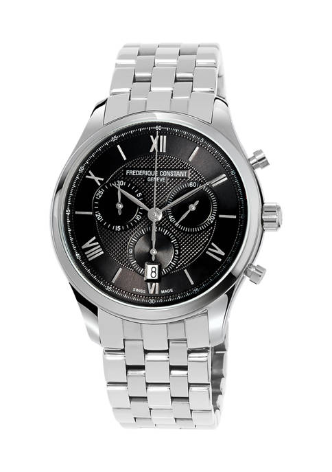 Frederique Constant Mens Swiss Silver-Tone Stainless Steel