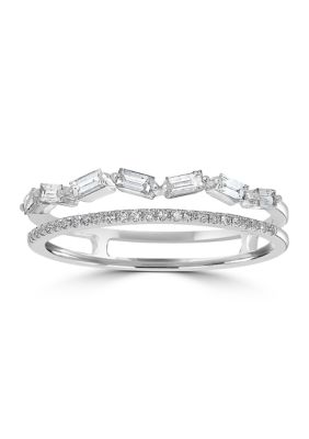 Belk & Co 1/3 Ct. T.w. Diamond Double Band Ring In 14K White Gold