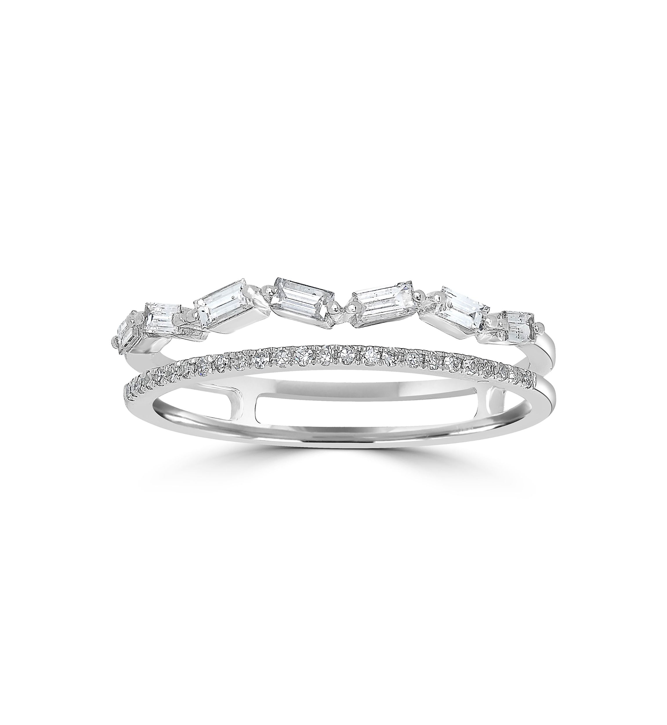 1/3 ct. t.w. Diamond Double Band Ring in 14K White Gold