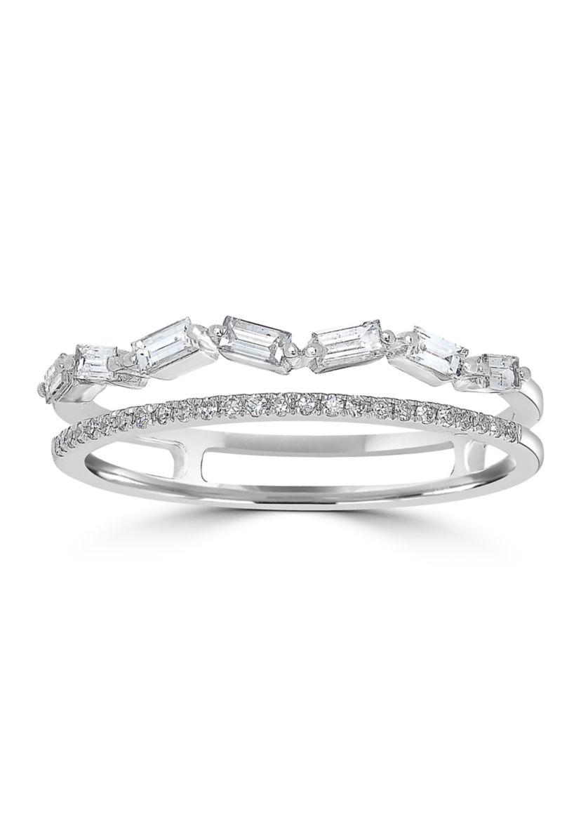 1/3 ct. t.w. Diamond Double Band Ring in 14K White Gold