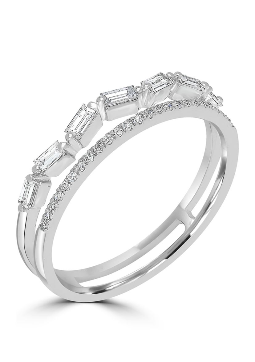 1/3 ct. t.w. Diamond Double Band Ring in 14K White Gold
