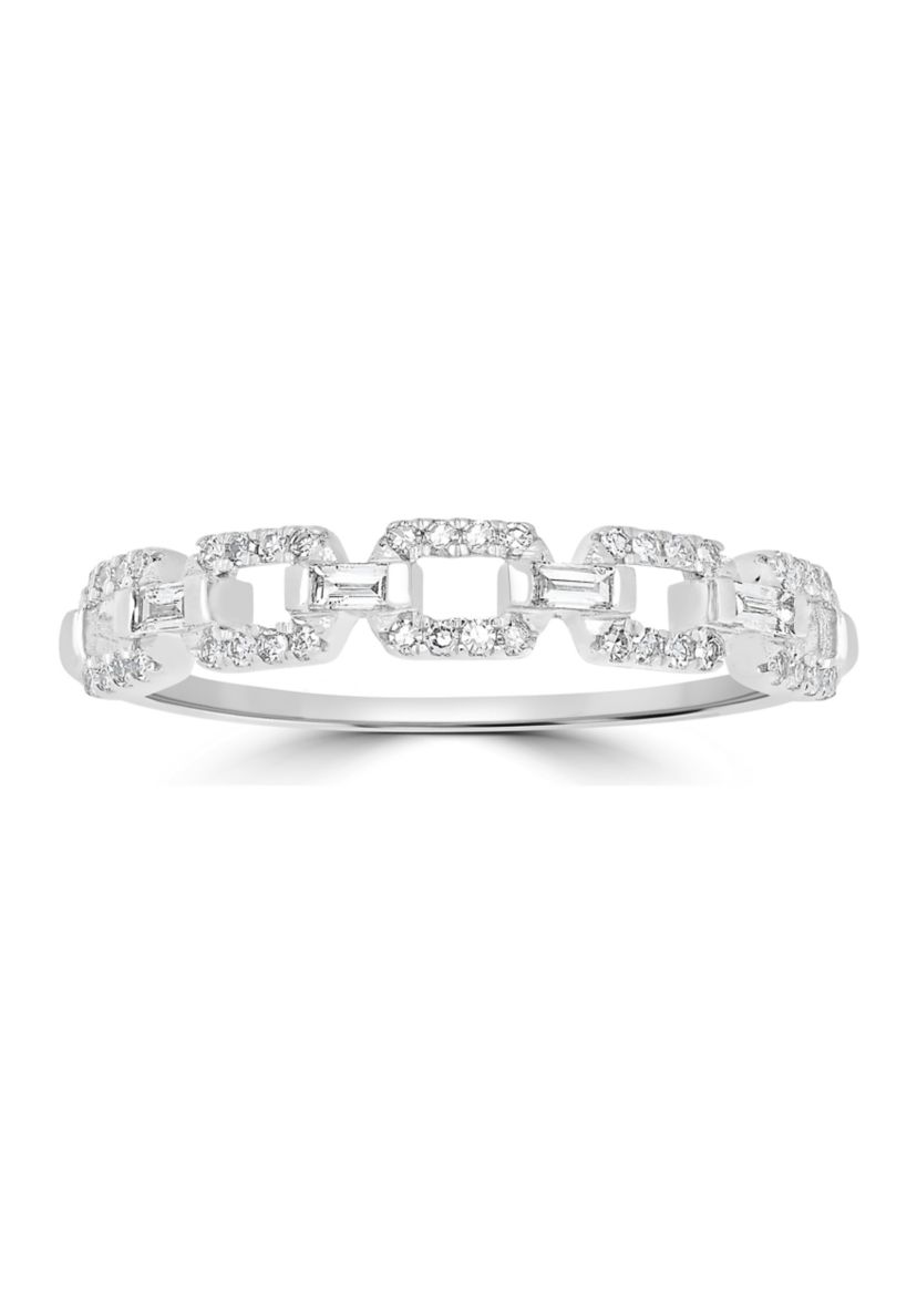 1/4 ct. t.w. Diamond Interlocking Ring in 14K White Gold