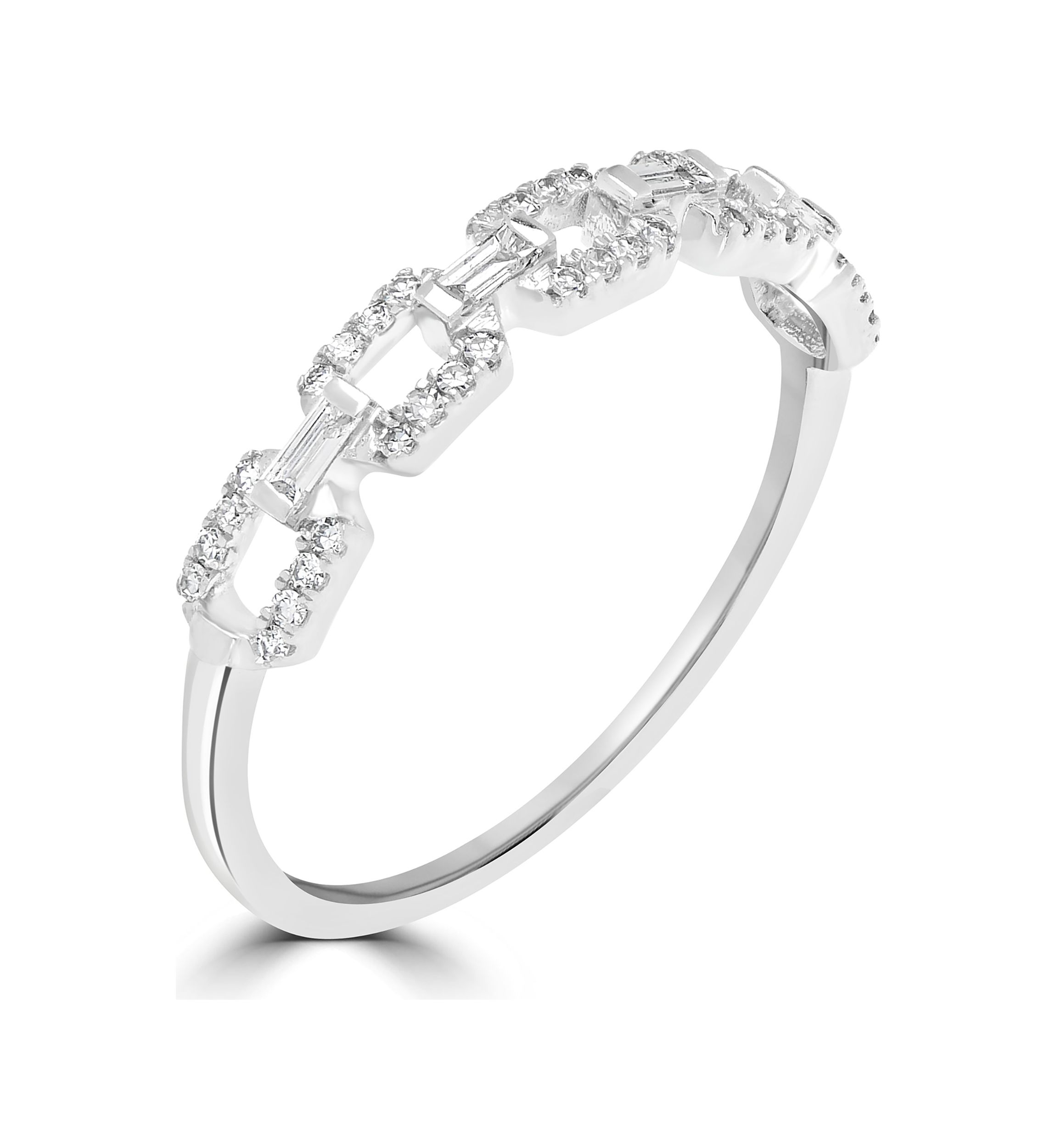 1/4 ct. t.w. Diamond Interlocking Ring in 14K White Gold